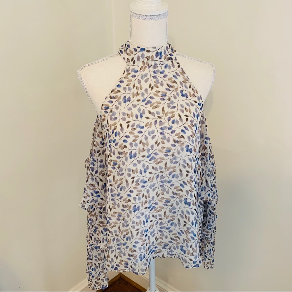 Intermix Silk Top Rufle Sleeves